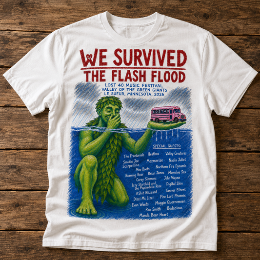 WE SURVIVED THE FLASH FLOOD — Commemorative T-Shirt