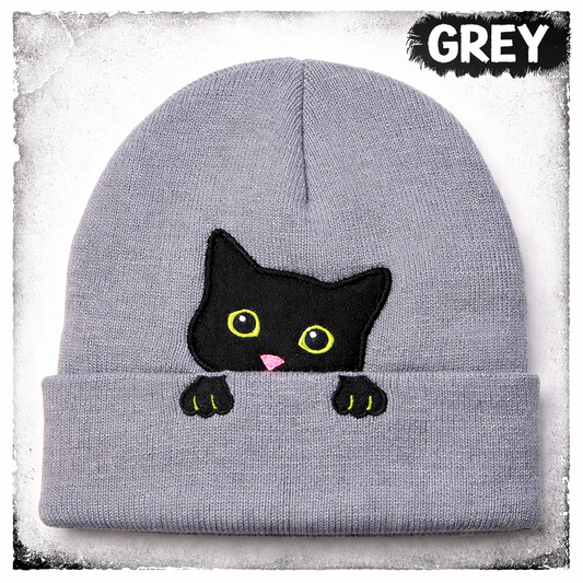 Black Cat Patch Beanie