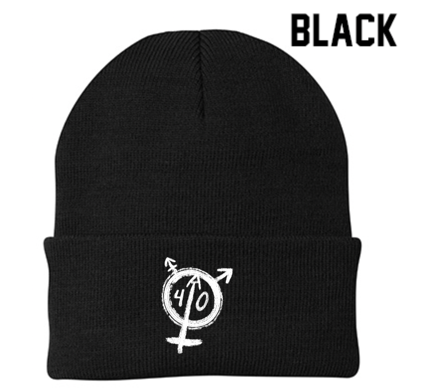 Black Embroidered Beanies