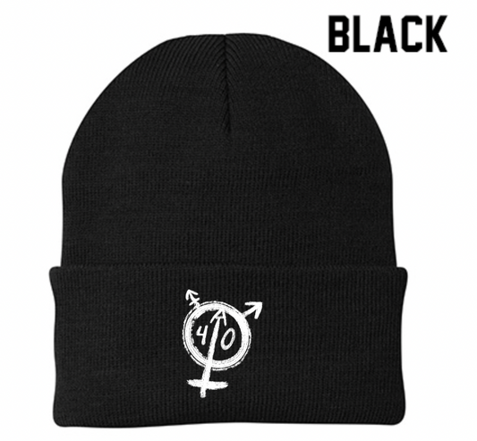 Black Embroidered Beanies